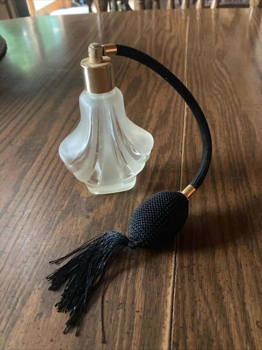 Black and Frosted Glass Atomizer Perfume Bottle - Unbranded